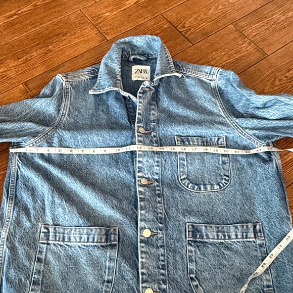 ZARA OVERSIZED BLUE DENIM JACKET L - Picture 4 of 9